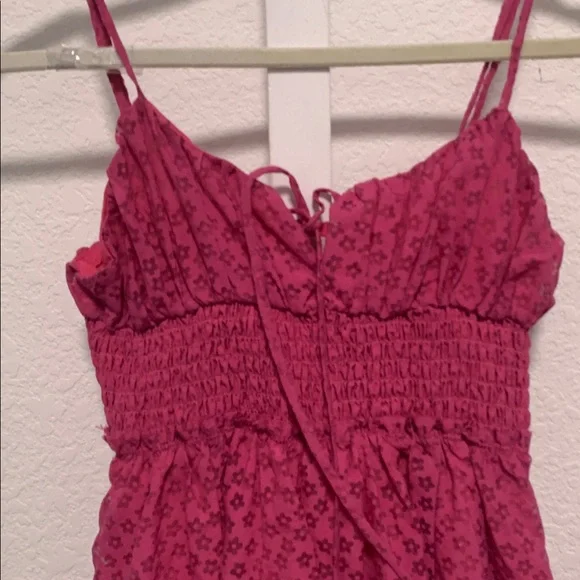 Urban Outfitters Pink Floral Milkmaid Mini Dress Size XS - Picture 4 of 12